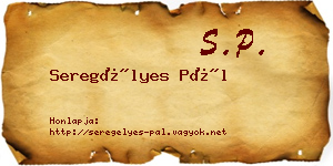 Seregélyes Pál névjegykártya